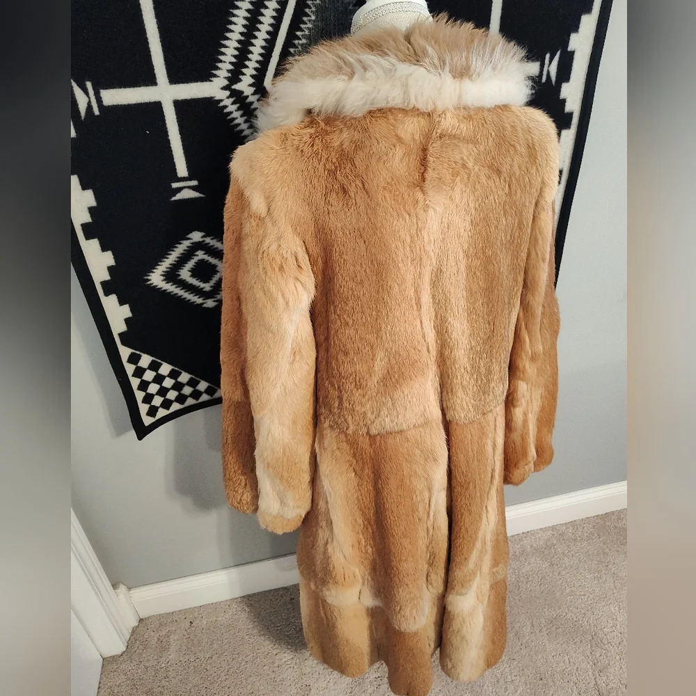 Vintage GUC Jacques St. Laurent Authentic Calf Length Fur Trench Overcoat, Small - Picture 12 of 15